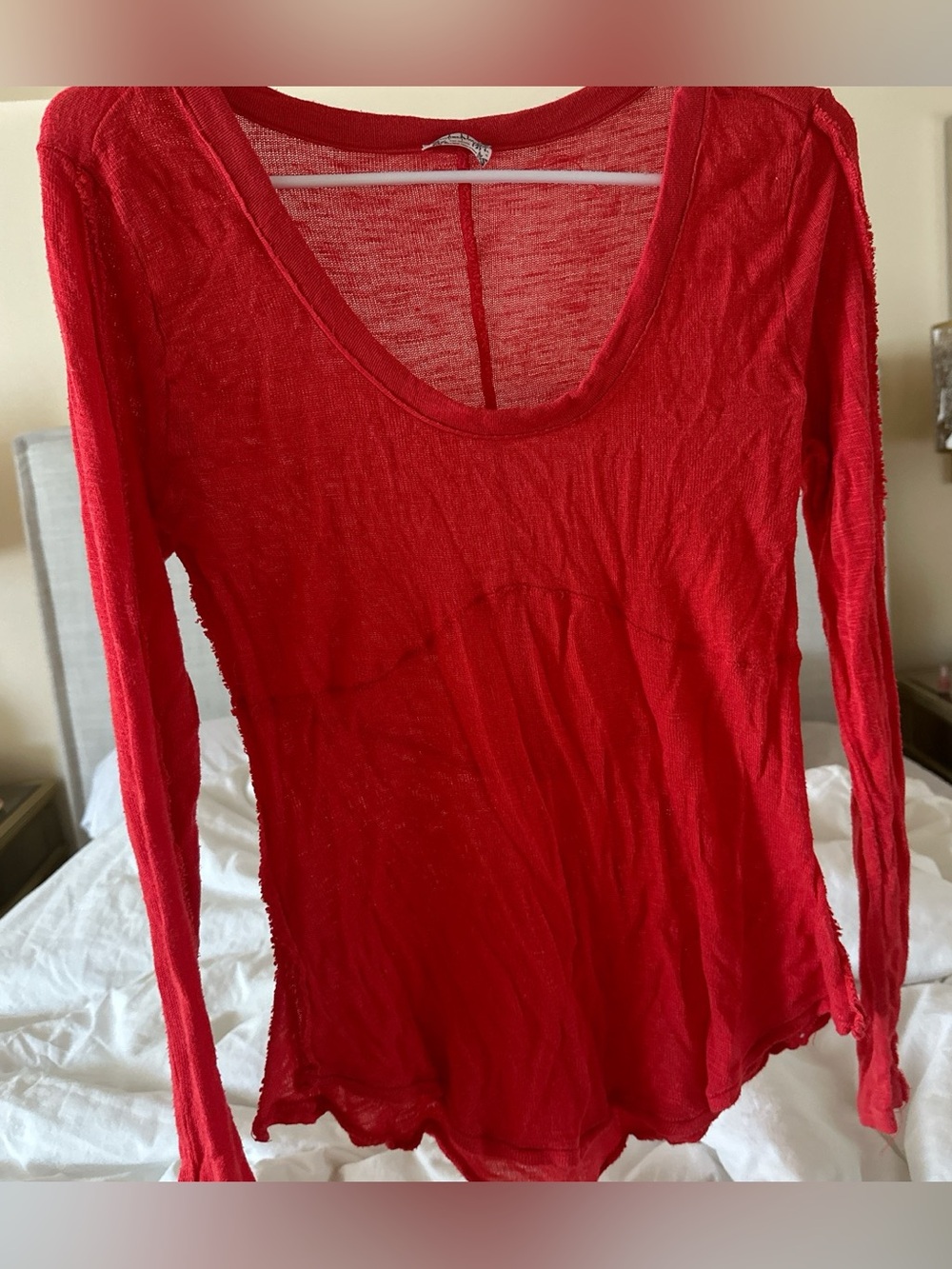 Free People red sheer top
